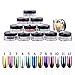 Lover Bar Mirror Nail Glitter Powder Set-Metallic Magic Effect Cosmetics Makeup Tools Kit-2-3g Shinning Additive Pigment Tip Decoration Art Nails Chrome Dust for UV Gel Polish+Applicator Sponge Stick (Pack of 12)