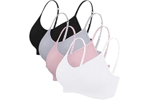 Vertvie Conjunto básico de Sujetador Deportivo para Mujer, 2/3/4, sin Aros, Acolchado, con Sujetador de Espaguetis