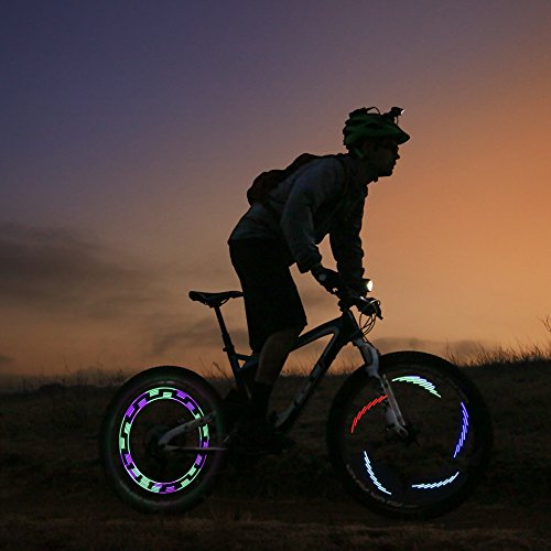 Fahrrad LED Speichenlicht BestTrendy Wasserdicht Rad Fahrradlichter,mit 14 ultrahellen LEDs, 30 Multifarbige Änderungen für Nacht, Outdoor-Fahrt - 5