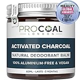 Natural Deodorant with Activated Charcoal by PROCOAL - 100% Aluminium Free Deodorant Mens & Womens, Better Than Nuud & Native Deodorants, Cruelty-Free, Paraben, Phthalates & Plastic Free, Made in UK