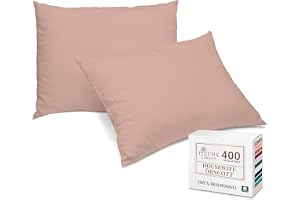 Pizuna set med 2 Örngott 50X60 cm ros 400 Trådar 100% Långstaplad Bomull