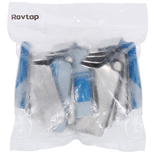 Rovtop 10 Stück selbstklebend Haken Wasserdichte 304 Edelstahl Haken für Küche Badetücher etc. Silber - 6