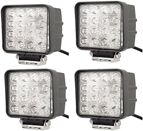 JVJ 4 pcs 48W LED WORK LIGHT FLOOD BEAM OFFROAD LAMP LIGHT offroad BOAT 4WD ATV SUV Offroad Tractor Jeep Truck TRAILER MINING 12V/30V A55