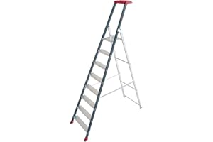 Escalux V22458 Prolux Plus Escabeau Professionnel 8 Marches, Gris