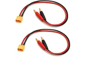 Boladge 2-Pack Adattatore di Connettore Maschio Spina XT60 a Connettore Maschio Proiettile Spina Banana Bullet 4.0mm 4mm con Cavo 14AWG 30CM