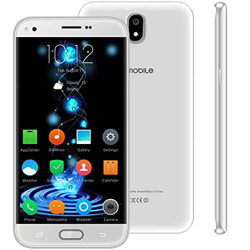 V J5 4G Smartphone Pas Cher 9Pcs 8Go ROM Ecran 5 5 Pouces 5MP Appareil Photo Android 7 0 2800mAh Batterie Double SIM Mobile Portable D  bloqu     Blanc 
