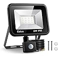 Eslas LED Floodlight Security Light with Motion Sensor,Outdoor Spotlight 10W 1000 LM PIR Light,IP65 Waterproof for Garage,Garden,Car Park, Construction Site, 6500K Cold White