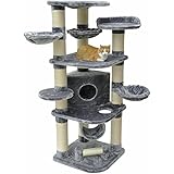 nanook Gigant - Kratzbaum XXL, Premium Qualität, große und schwere Katzen (Maine Coon, Ragdoll), standfest - Farbe: grau