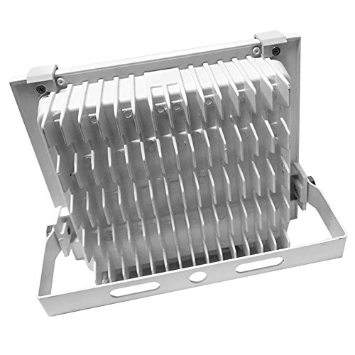 MCTECH® 50W LED Strahler Fluter Außen Scheinwerfer Ultraslim Flutlicht SMD LED 5 Lichtquelle zum Garten Hoflampe Wasserdicht IP65 Hochfestes Aluminium Wasserdicht Warmweiß (50W, Warmweiß) - 2