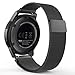 Produktbild MoKo Armband für Samsung Gear S3 Frontier / Classic / Moto 360 2nd Gen 46mm Watch - Edelstahl Milanese Magnet Uhr Band Strap Uhrenarmband Replacement für Samsung Gear S3 Classic Samrtwatch, Schwarz (Nicht für Gear S2 Classic)