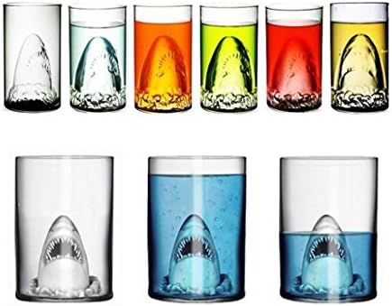 Dabbie Creative Funny Transparent Shark Cup Beer Cup Wine Double Glass Bar Restaurant Glass Cup