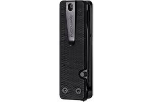 ROXON KS2E NOIR - Multifunktionell fickkniv | med stor sax, G10-handtag och fickklämma, 13 funktioner i 1, bra för camping/ba