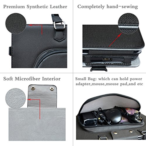 HP Spectre X360 13 Hülle,Labanema 2 in 1 Spezielles Design PU Leder Handtasche Tragetasche Schulter Schutzüberzug+Tragbare Tasche Portable Laptoptasche mit Handgriff Schultergurt Griff für 13.3″ HP Spectre X360 13 13-w000 and 13-ac000 Series 13-w000ng 13-w003ng 13-w004ng 13-ac000ng 13-ac001ng 13-ac005ng 13-ac006ng 13-ac012ng 13-ac002ng 13-ac003ng 13-ac004ng 13-AC030NG 13-ac031ng Notebook,Schwarz - 7