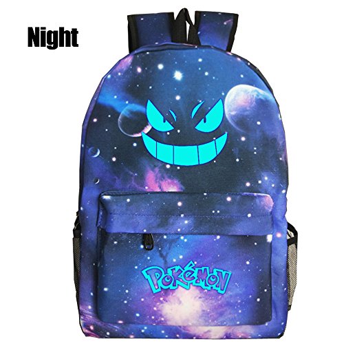 OYESS Unisex Luminosa Cara Viaje Escuela Hombro Bolsas Childs, Cosmic Blue