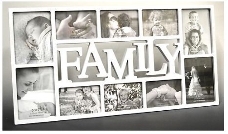 3D Family Fotorahmen Bilderrahmen Collage Bilder Rahmen Antik weiß schwarz (Family Weiß)