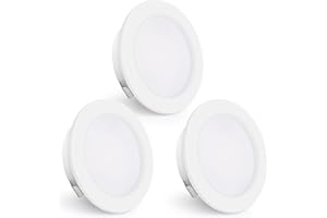 ‎KYOTECH KYOTECH LED Einbaustrahler 230V, 4W 440LM LED Spots 16mm Ultra Flach 4000K Neutralweiß Möbeleinbauleuchte Bohrloch 55-60mm für Küche Wohnzimmer Schlafzimmer, Weiss, 3er Set