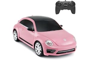 rastar RC Beetle Volkswagen Coche Teledirigido Remoto para niños a Escala 1:24, Coche de Juguete RC de Color Rosa para niños y niñas, Rosa