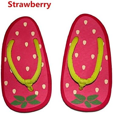 YYHSO Unisex Adults' Flip Flop Set - (set of 2) Cartoon Fruit Cool Slippers One Size 35-38, strawberry