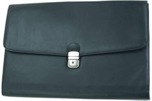 Alassio Dokumententasche Udine, Aktenmappe aus Lederimitat, verschließbare Dokumentenmappe, für A4 Format Aktentasche, 39 cm, Schwarz