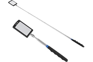 RAGUSO Ispezione telescopica a LED Specchio di ispezione ingrandente ， Specchio di ispezione flessibile a LED regolabile telescopico Strumento di estensione della rotazione a 360 gradi con 2 luci LED extra l