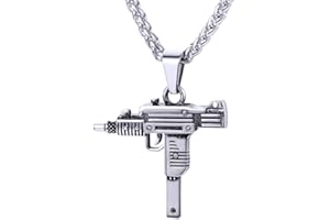 U7 Armee Gewehr Kette M16/AK-47/Mini Uzi/M9 Maschinengewehr Modell Anhänger Halskette personalisiert Pistole Waffe Coole Modeschmuck Geschenk für Männer Jungen