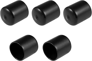 TA-VIGOR 5 tapas de goma para extremos, 30 mm de diámetro interior, redondas, flexibles, protectores de rosca, cubiertas de vinilo negro, cubiertas de goma para tornillos, tubos, cables, cables, etc