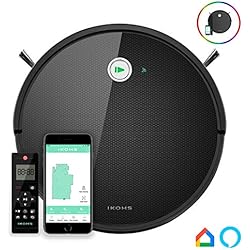 IKOHS NETBOT S15 - Robot aspirateur 4 en 1, Navigation intelligente, Silencieux, 5 Modes de nettoyage,Système de Nettoyage Puissant, Automatique, WIFI (Noir - Turquoise)