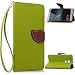 Produktbild Huawei Ascend Mate S Lederoptik PU Leder Hülle (Frei 2 in 1 Ball Touch Pen) CaseHome Nature Blatt Etui Magnetverschluss Stil PU-Leder Brieftasche [Standfunktion] Deckel Klapptasche Schale Flip Foliant Schützende Haut Hüllen Mit Wallet Kartenfach Magnetverschluss Standfunktion Handytasche Taljereep Lanyard Strap Tragen Folio Tasche Schutzhülle(Grün Color)