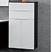 Produktbild Unbekannt Midischrank Kara Anthrazit/Weiß 2 Türen, 1 Einlegeboden, 2 Schubladen, inkl. Abdeckung; Korbus anthrazit; Front lackiertes Glas; B61/H106,5/T32cm;