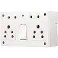 Duravolt - Star 6A Non Modular Electrical Switch Socket Combined with box, White Colour, Polycarbonate Body, Heavy Duty,Suitable for Home & Office Use, (5 in 1)