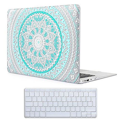 Case MacBook Air 13 Hülle Blau und weiß，iCasso Medallion Design Ultra Slim Dünn Kratzfeste matt rutschfest Hartschale Kunststoff Schutzhülle Snap case für MacBook Air 13 Zoll (Modell: A1369 / A1466)