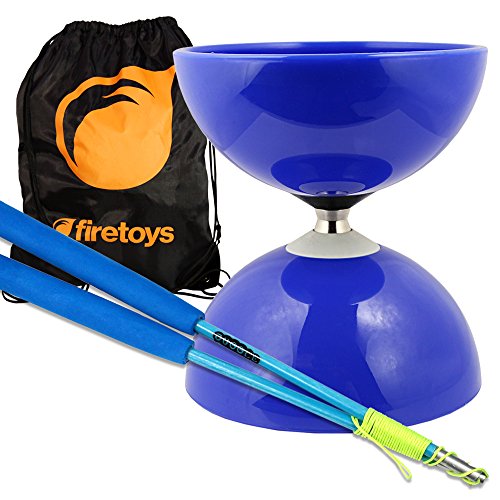 Blue Big Top - Jumbo Bearing Diabolos Set, Blue Superglass Diablo Sticks, Diabolo string & Bag! by Juggle Dream