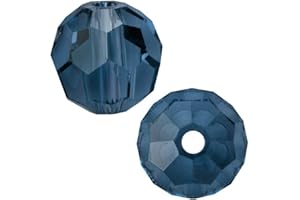 Adabele österreichische runde Kristallperlen, 10 mm, dunkles Indigo, kompatibel mit 5000 Swarovski-Kristallen, Preciosa SS2R-1020, 50 Stück