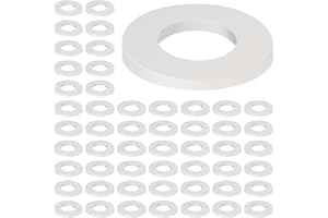 BOUMVID Rondelle in Plastica M8 x 16 mm, 50 Pezzi Distanziali Tondi Teflon Gomma Piatte Rondelles in Nylon, Dischi in Plastica Poliammide alzaporta Rondella per Riparazioni di Ricambio