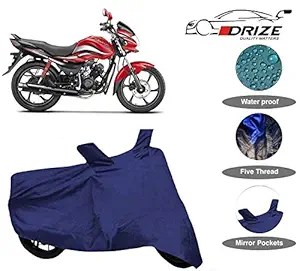 DRIZE Waterproof Ultra Surface Body Protection Bike Cover for Finest Hero Passion Pro (Navy)