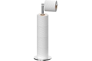 Topsky Free Standing Toilet Roll Holder, Stainless Steel Anti Rust Toilet Paper Holder for 4-5 Jumbo Rolls, Toilet Roll Stand for Bathroom Living Room Kitchen etc (Silver)