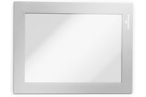 Durable 487023 Marco informativo Duraframe (A6, autoadhesivo con cierre magnético) 2 unidades, plata