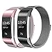 Produktbild Sun studio Fitbit Charge 2 Armband, Milanese Fitbit Armbänder Ersatzarmband Edelstahl Fitbit Armbänder Charge 2 mit Magnet-Verschluss Armband für Fitbit Charge 2 (5.5"-8.5", Schwarz + Roségold)