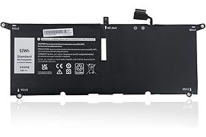 Wikinu 52Wh DXGH8 Batería de portátil para DELL XPS 13 9370 9380 7390 2019 Inspiron 13 7000 7390 7391 2 en 1 5390 5391 14 7400 7490 Latitude 3301 Inspiron 5390 5391 7400 7490 G8VCF P82G001