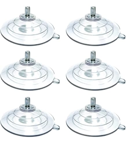 Set Da 10 Ventose Con Vite M8 Trasparenti In PVC Per Vetro - Foto 6