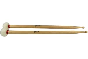 IKN 1Pair Dual Tone Mallets 5B Legno Tip e morbido feltro Tip Bacchette