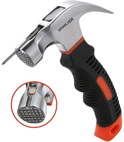 HAKZEON 6 Pack 8oz Mini Claw Hammers - Stubby Pin Hammer With Non-Slip Grip For DIY & Picture Hanging-1099357