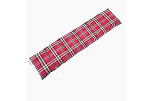 CARREDANA Saco térmico cervical extralargo de semillas de trigo con sin olor 63x15cm-Bolsa semillas microondas.Calor-frio. (escoces rojo)