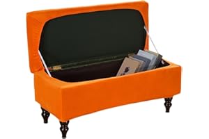 RTSFKFS Elasticizzato Copri Pouf Rettangolare Apribile, Copri Ottomano Pouf Rettangolare Contenitore Copri Pouf Poggiapiedi Copertura per Cassapanca Fodera Panca Pieghevole,Milky,bMedium ( Color : #32 , Size