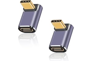 Duttek Adapter kątowy USB C 40 Gb/s, adapter USB C 90 stopni obsługuje szybkie ładowanie 8K przy 60 Hz i 100 W, przedłużacz USB C na USB C, kompatybilny z Thunderbolt 3/4, urządzeniami z interfejsem