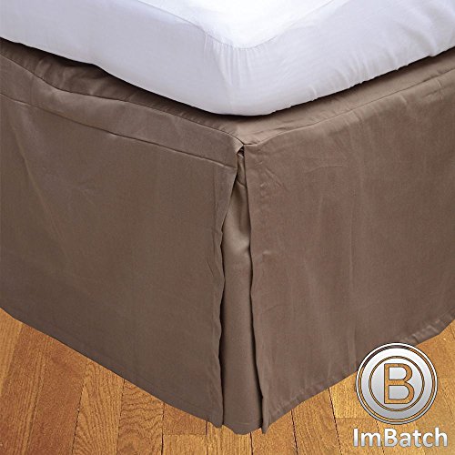 RoyalLinens UK Double 500TC 100% Egyptian Cotton Taupe Solid Elegant Finish 1PCs Box Pleated Bedskirt Solid (Drop Length: 12 inches)