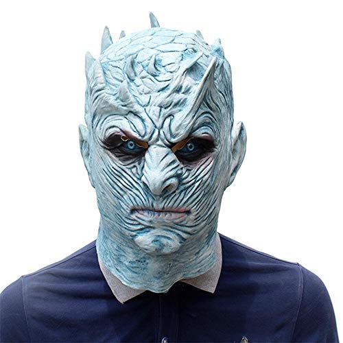 Umiwe Máscara Facial de látex Juego de Tronos Realista Rey de la Noche White Walker Head Mask Disfraces de Halloween Scary Mask Halloween Carnaval Cosplay Decoration