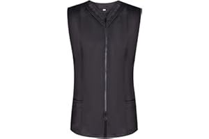 Misemiya - VÊTEMENTS DE Travail Femme sans Manches Blanc/Noir Uniforme Clinique HÔPITAL Nettoyage VÉTÉRINAIRE SANTÉ HÔTELLERIE Ref: 818