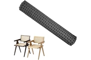 Ruikcoll Correa de ratán de Polietileno Negro, Rollo de Tejido de ratán, Tejido de ratán, Tejido de ratán, Tejido de ratán Abierto, para proyectos de Bricolaje, decoración de Muebles (40 x 100 cm)