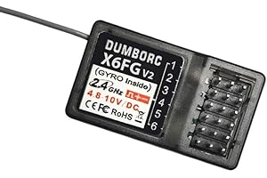 ATA HOBBY DUMBORC X6FG (Built-in Gyro) 6 Channels 2.4GHz RC Receiver for DUMBORC X6/X4/X5 Transmitter RC Car Boat Tank Drifting Car